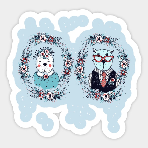 Wedding Cats Sticker by annapaff